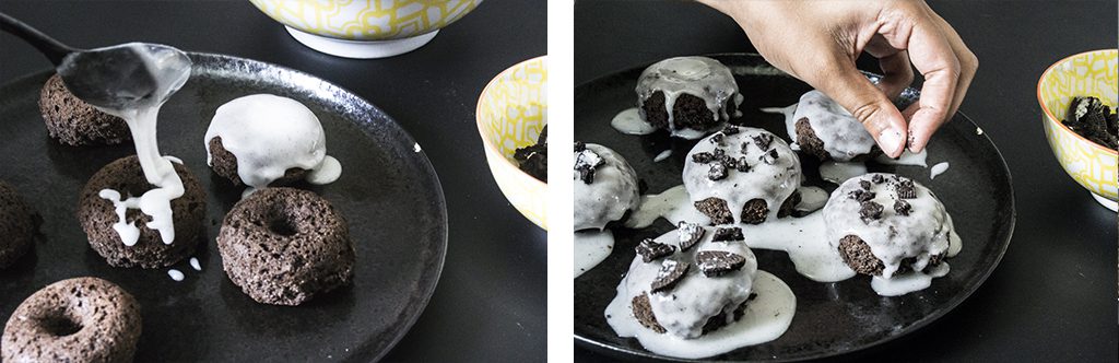 Décoration des donuts à l'Oreo