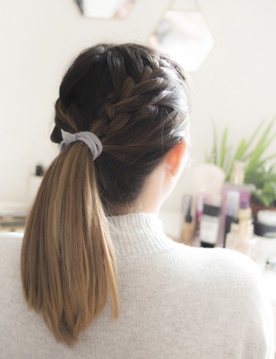 Double french braid ponytail