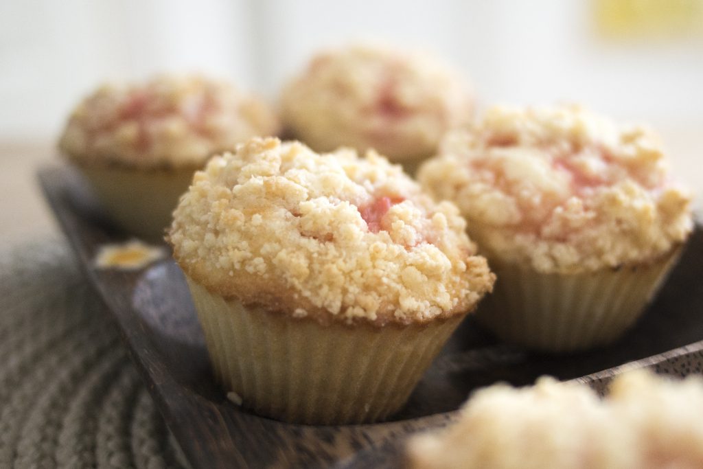 Muffins crumble à la rhubarbe