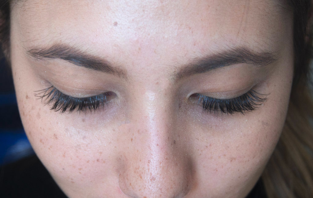 Extension de cils – vue du dessus