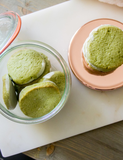Sablé au matcha et chocolat blanc