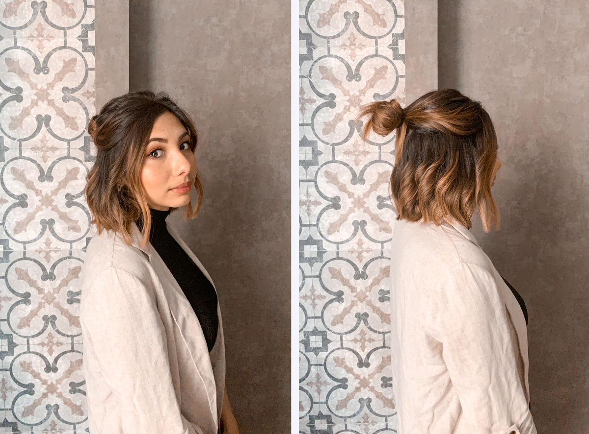 Wavy half bun