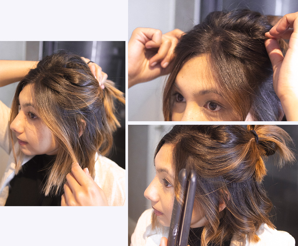 How to: wavy half up bun