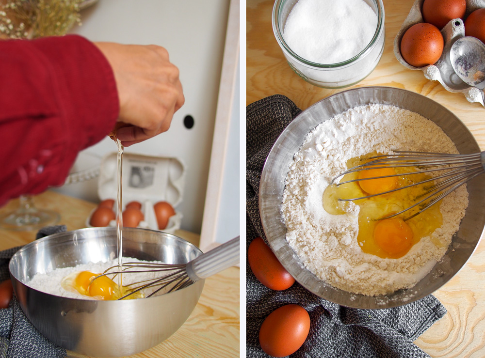 Préparation de la pâte à crêpes