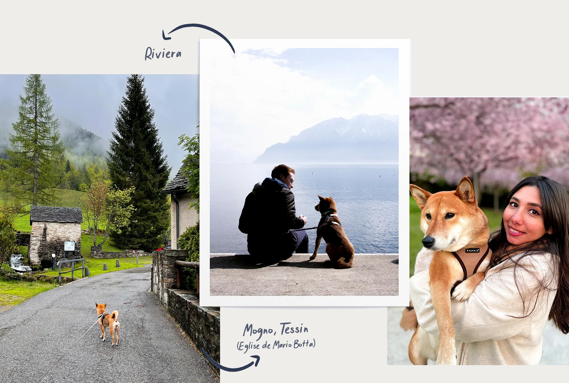 Mogno, la Riviera et Lausanne avec un chien