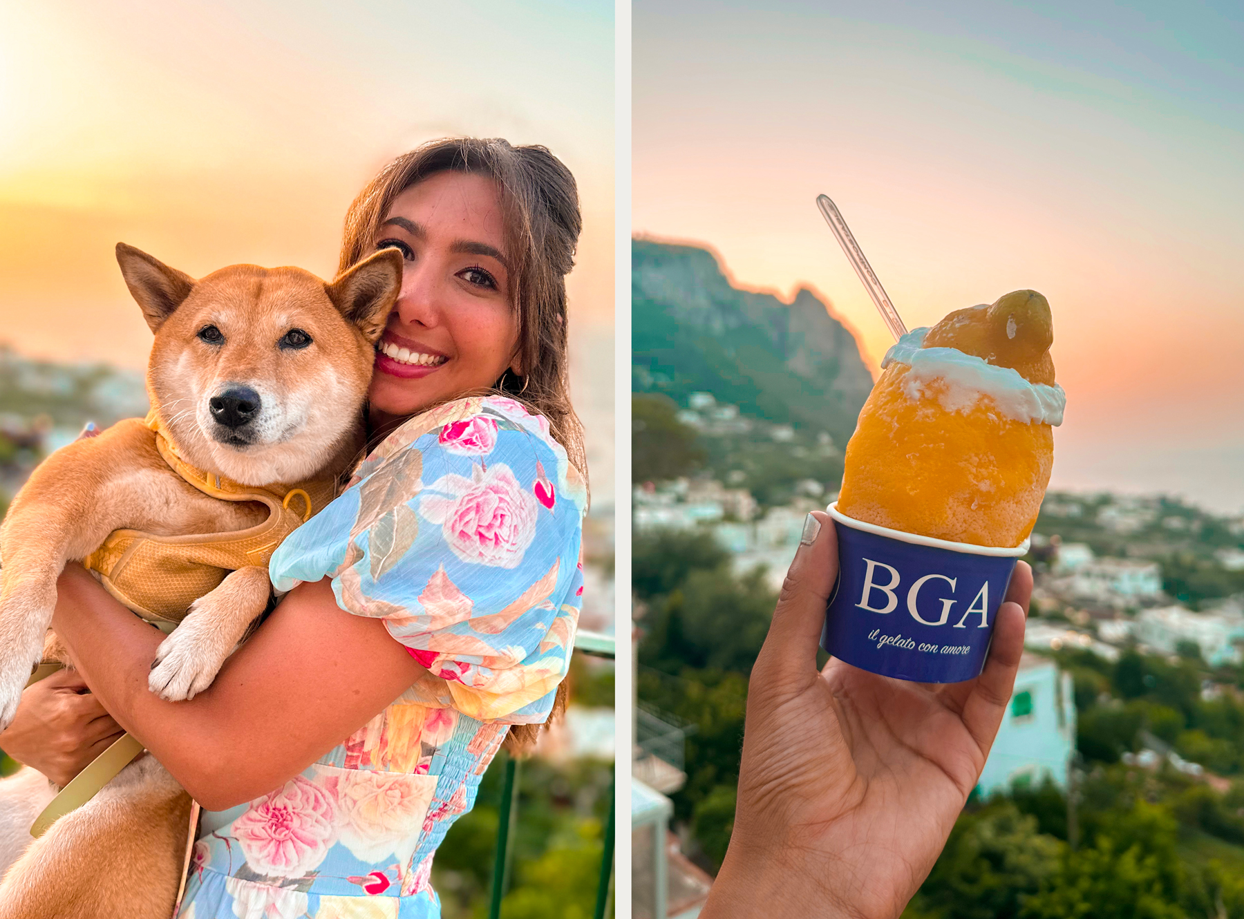 Coucher de soleil et citron givré à Capri