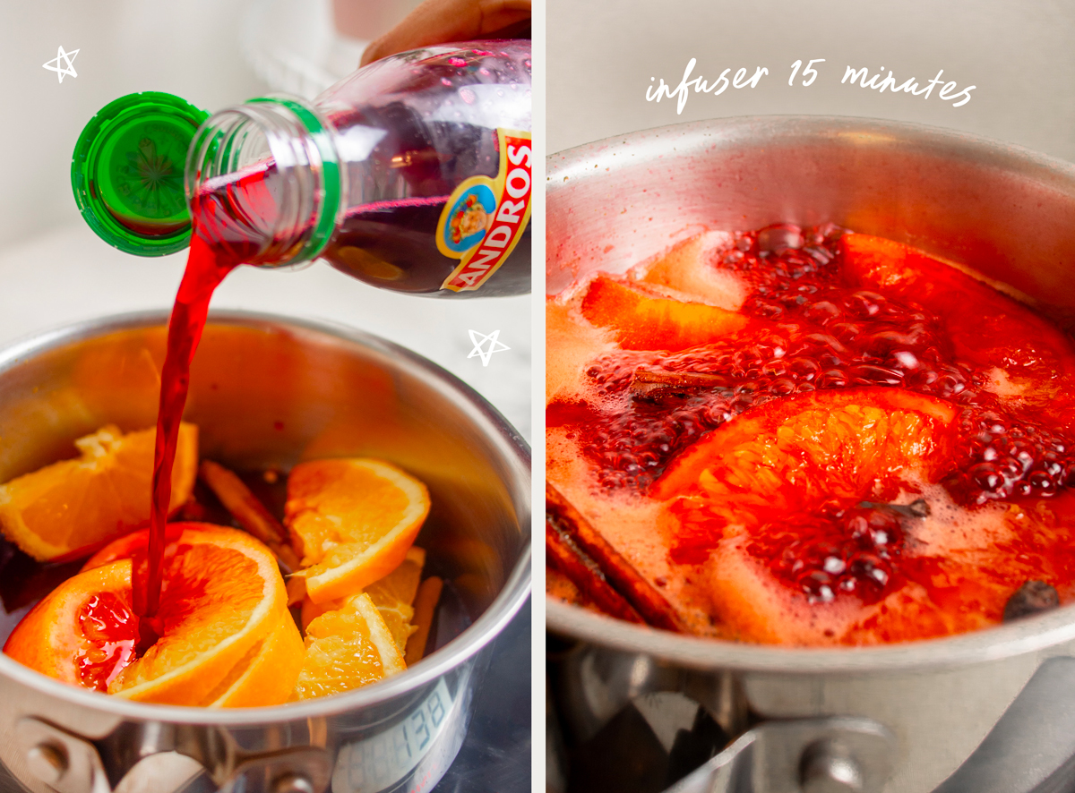 Laisser infuser pendant 15 minutes le jus de cranberries