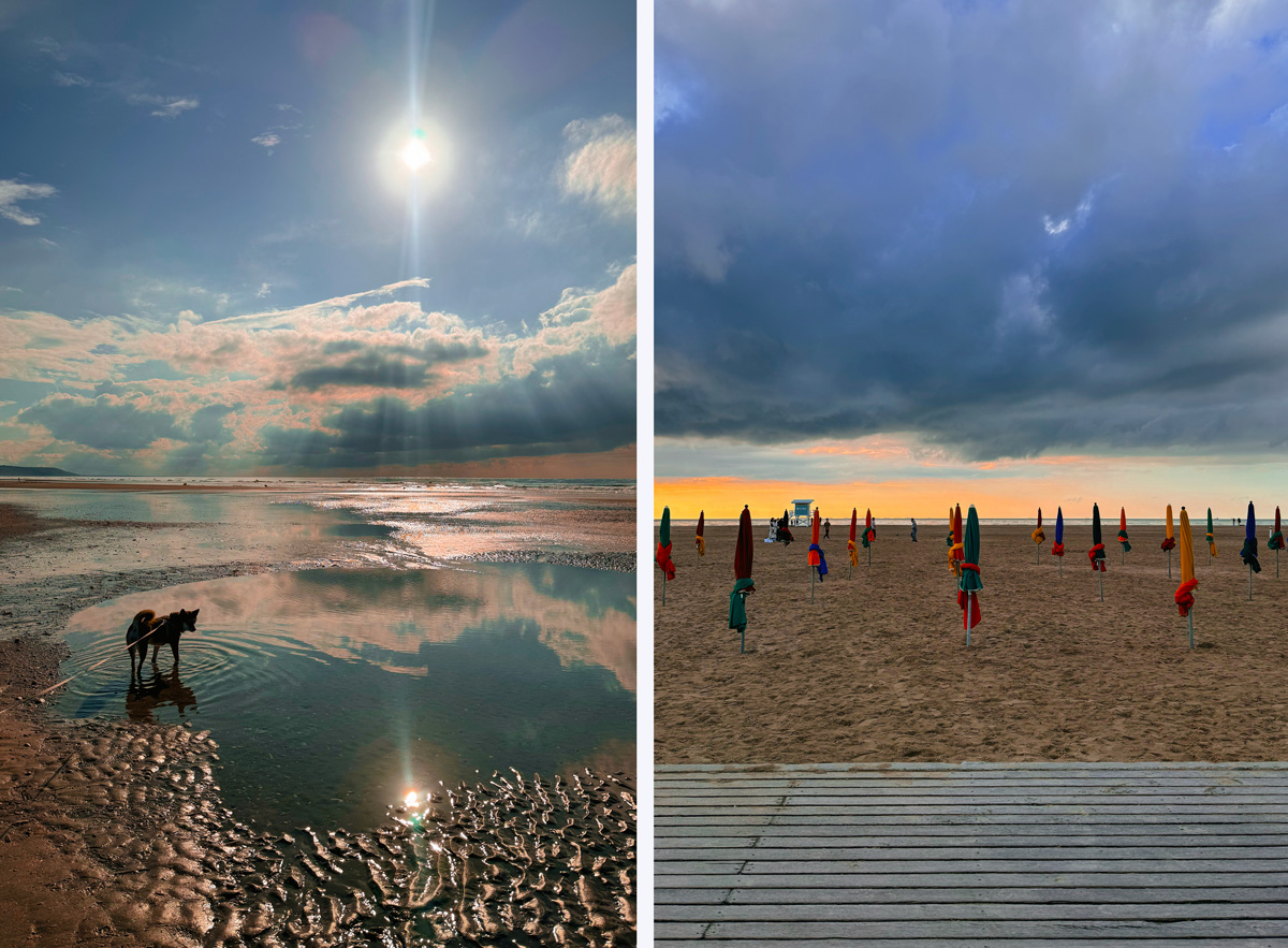 Coucher de soleil sur la plage de Deauville