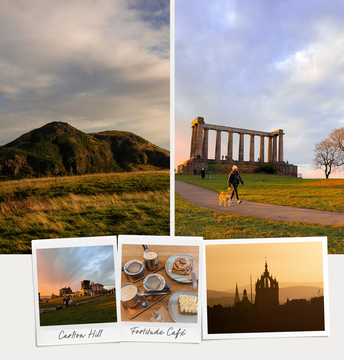 Carlton Hill au coucher de soleil en Ecosse en hiver