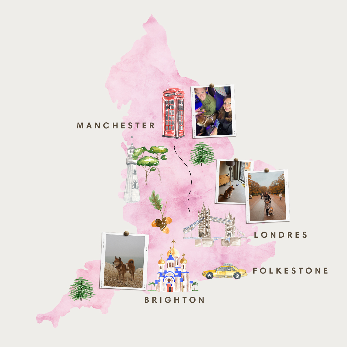 De Londres à Manchester en train pour aller en Ecosse avec un chien en transport en commun