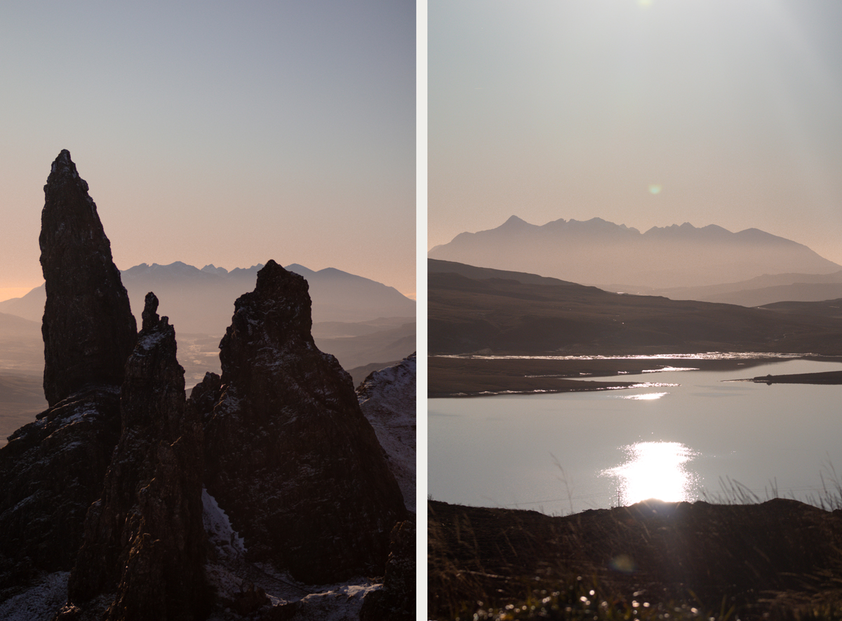 Old man of Storr (sommet) et Loch Leathan