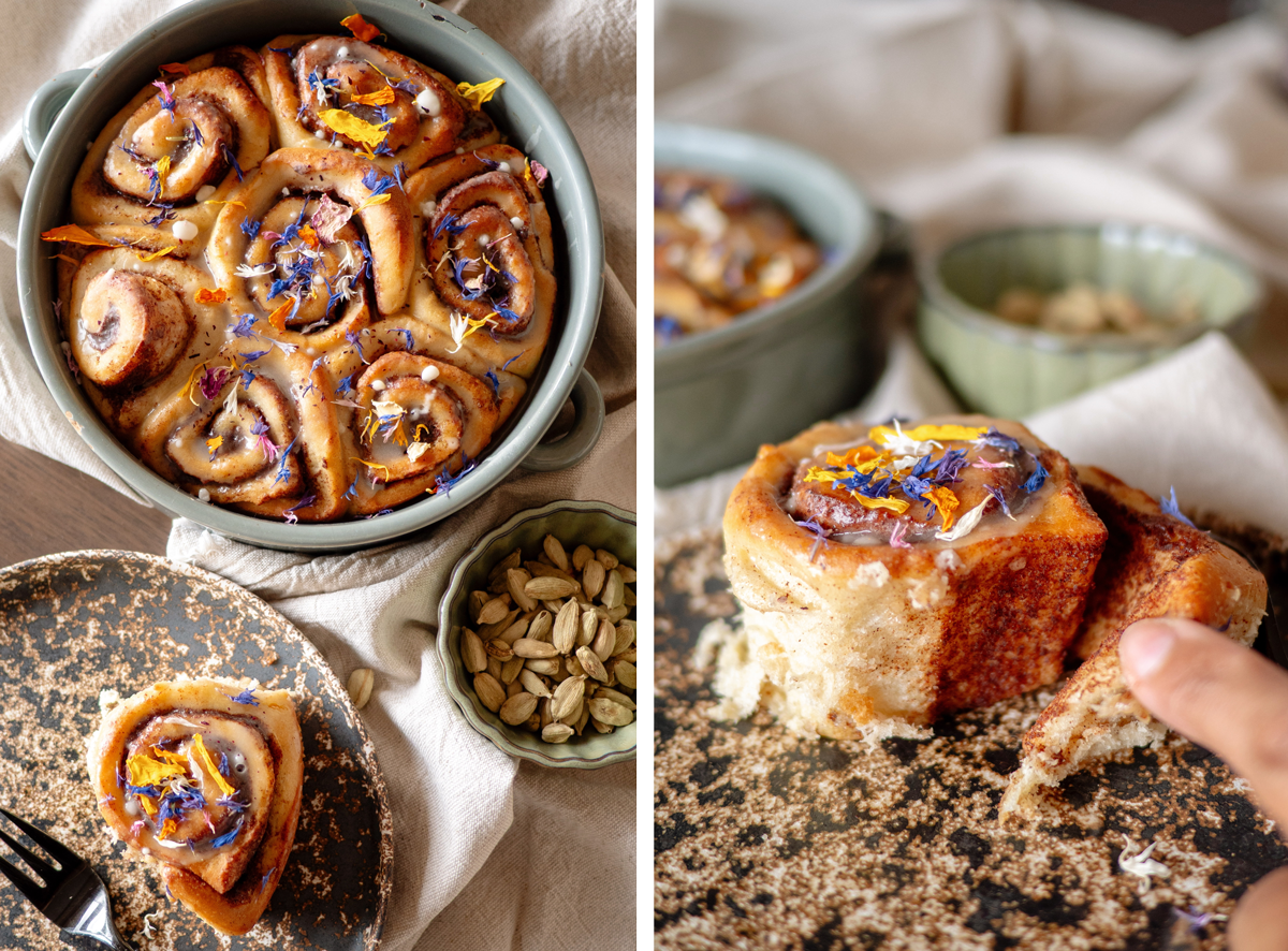 Gros plan sur la farce cannelle cardamome